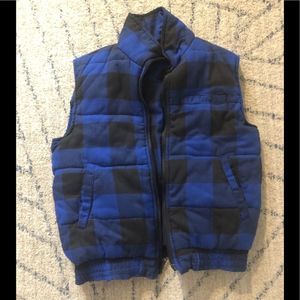 Buffalo check blue and black vest. Size small